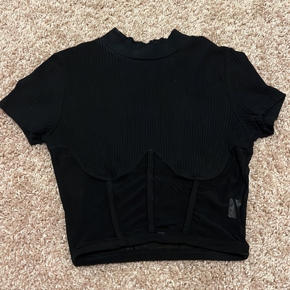 Black underboob mesh crop top - Picture 5 of 5